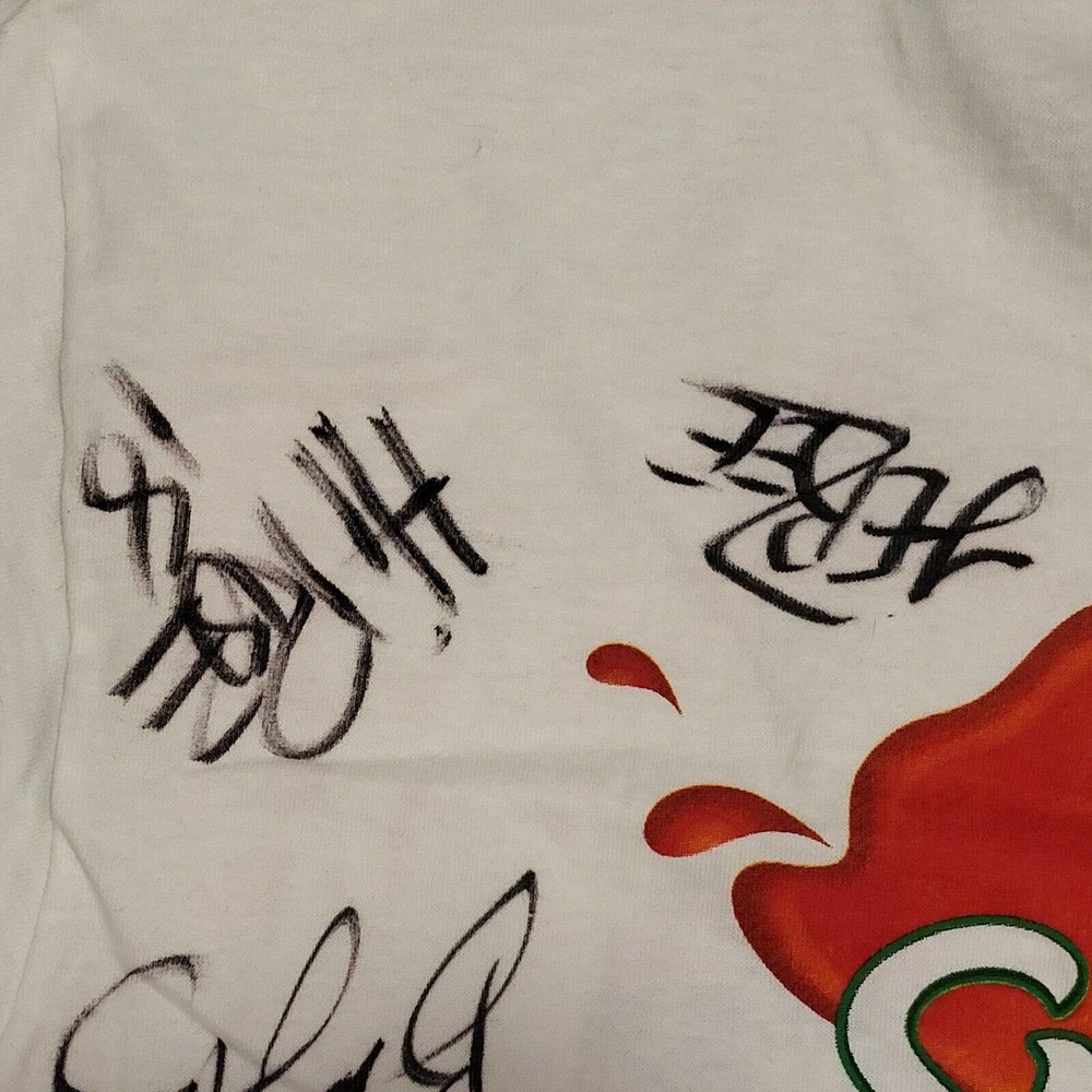 Vintage 00s Harlem Globetrotters Basketball Team Signed Autographed T Shirt L - Picture 3 of 7